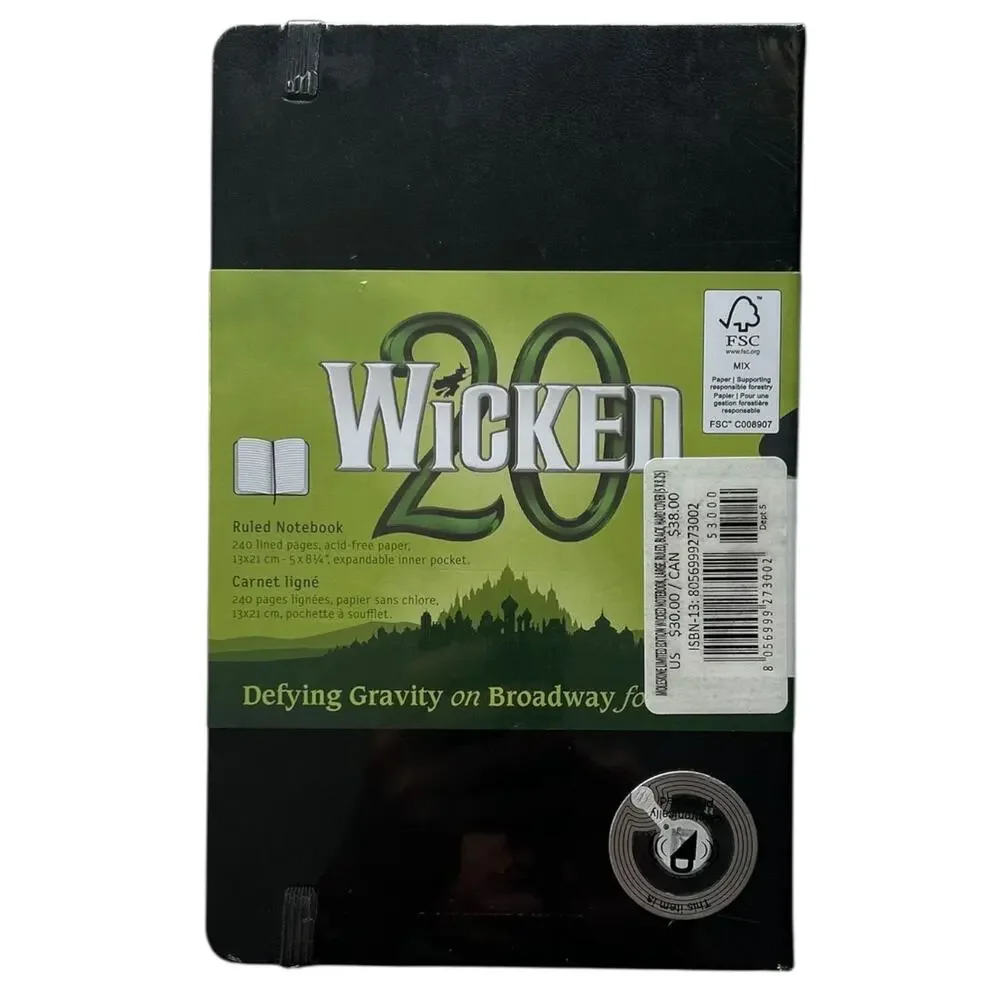 NWT Wicked's 20th Anniversary Moleskine Large Ruled Hardcover Notebook